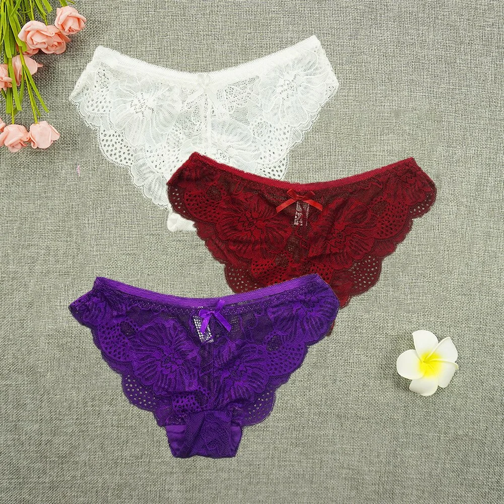 Billionm Panties Women Tangas Full Lace Sexy Underwear Transparent Thongs Hollow Out Underpants Wholesale Stringi Femme Pants