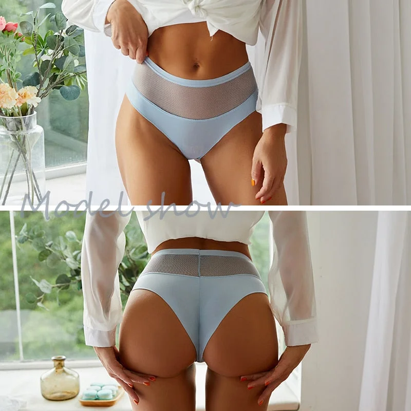 FINETOO Sexy Hollow Out Underwear Women Seamless Panties Mid-Rise Underpants Girls Soft Briefs M-XL Women Panty Lingerie 2021