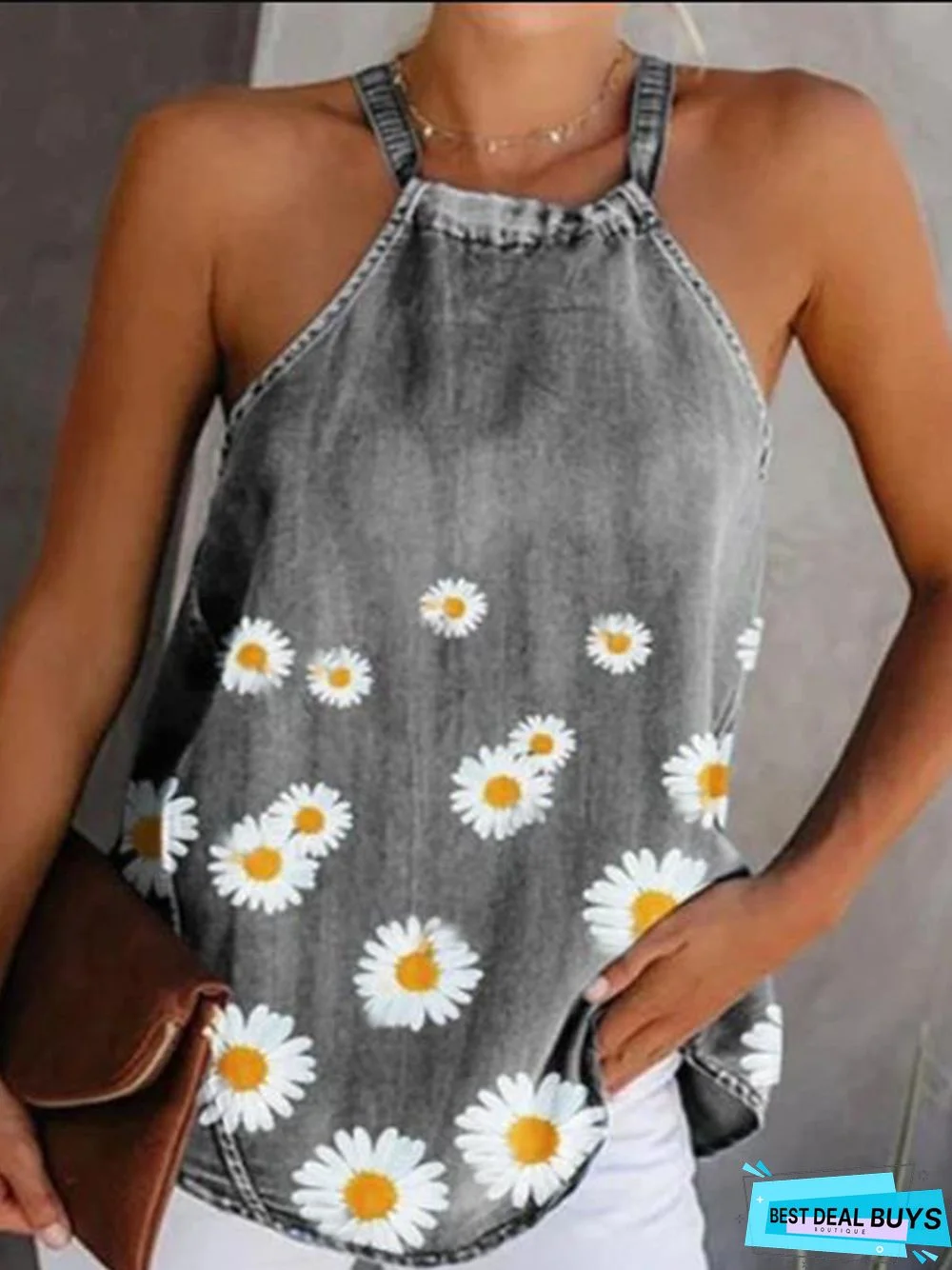Casual Printed Sleeveless Shirts & Tops
