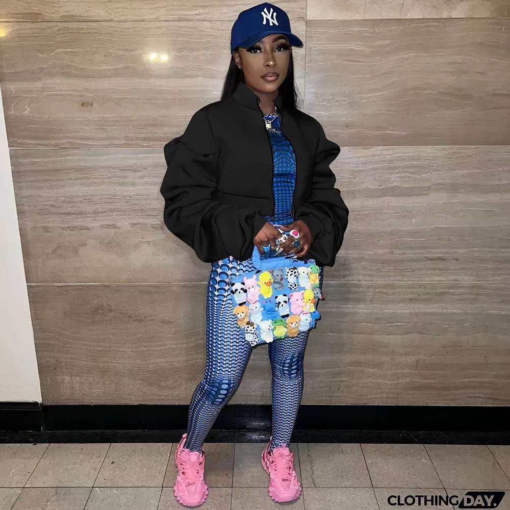 Casual Pile Sleeve Zipper Cardigan Coat