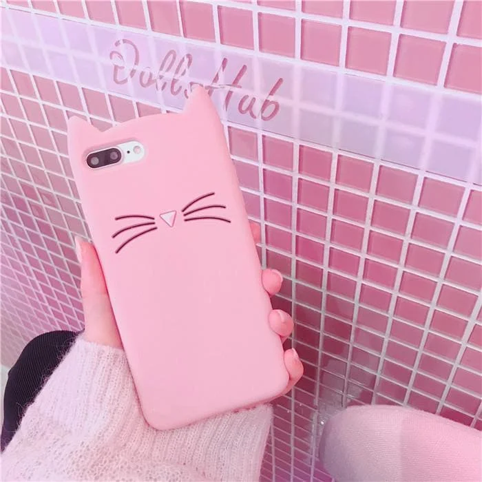 Pink Kawaii Cat Samsung Phone Case SP1811915