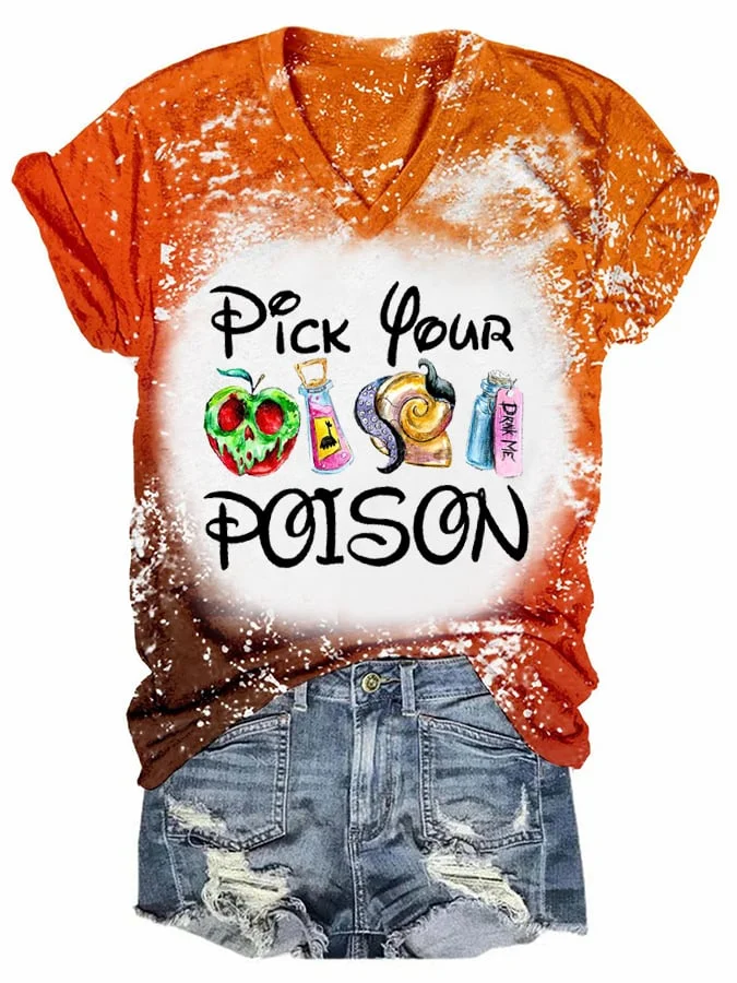 Women's Halloween Pick Your Poison Print T-Shirt