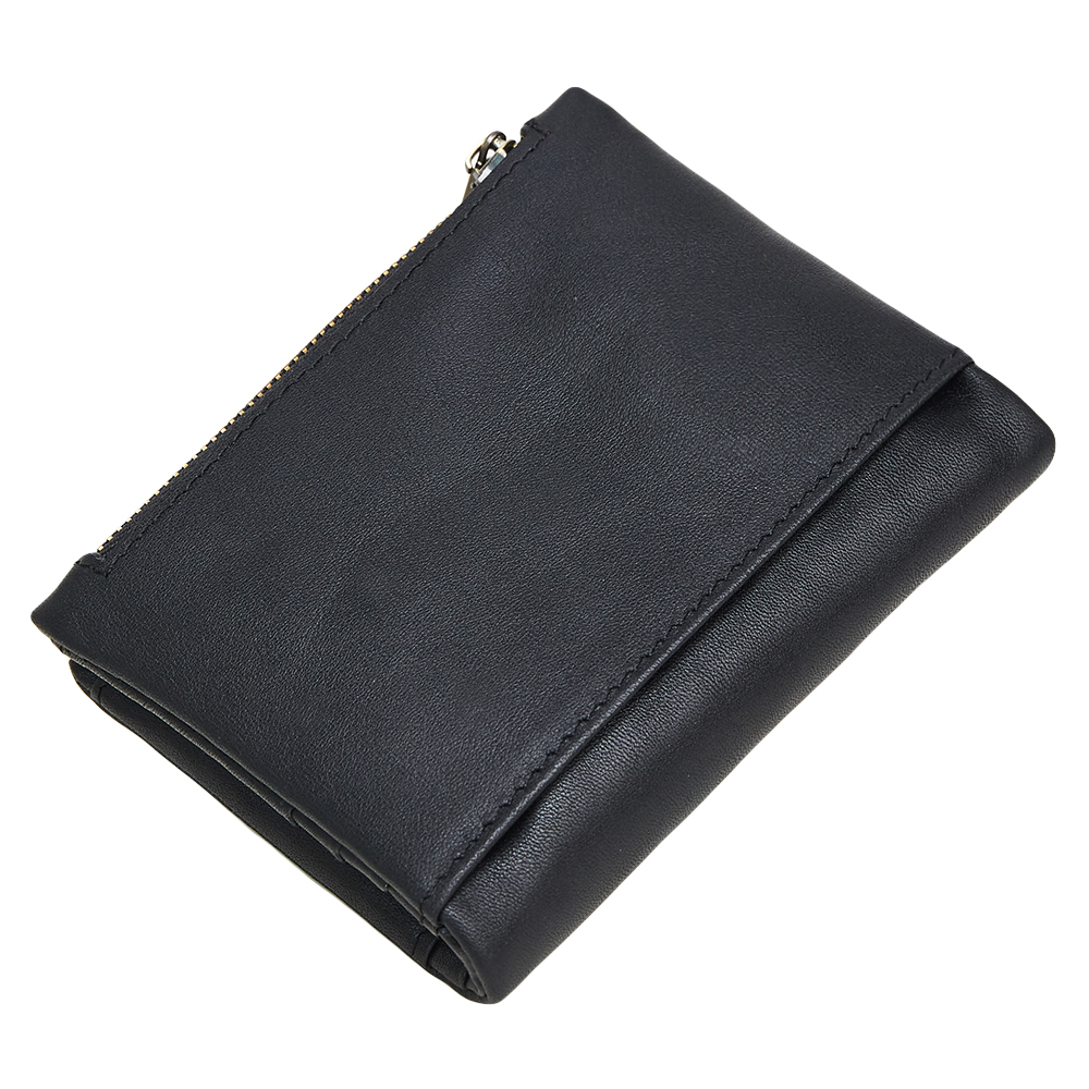 Men's wallet rfid leather wallet casual fashion double zipper multi card slot retro clutch