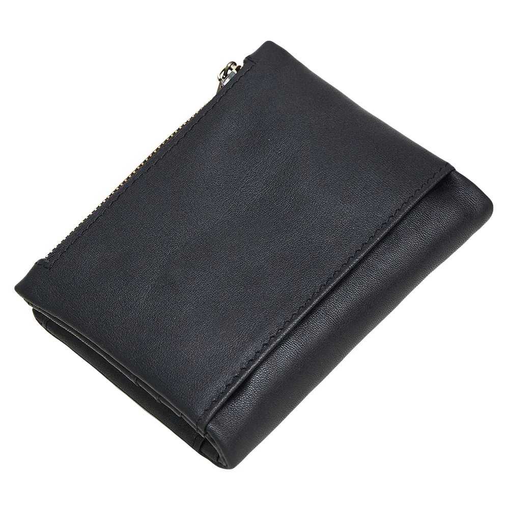 Men's wallet rfid leather wallet casual fashion double zipper multi card slot retro clutch
