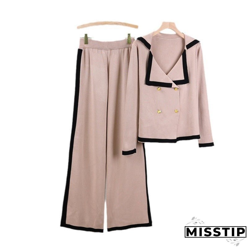 Women's Autumn Classic Style Temperament Long Sleeve Knitted Suits