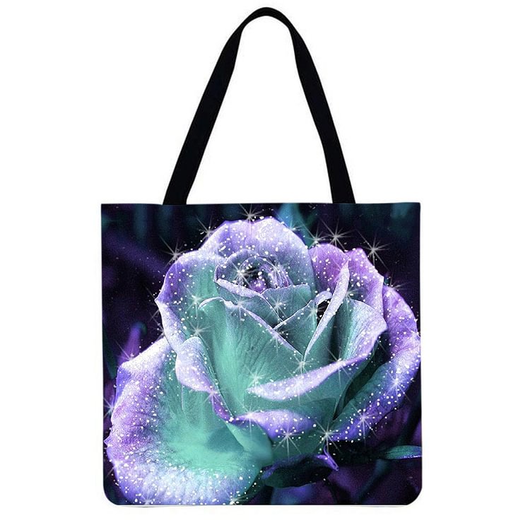 flowers Linen tote bag