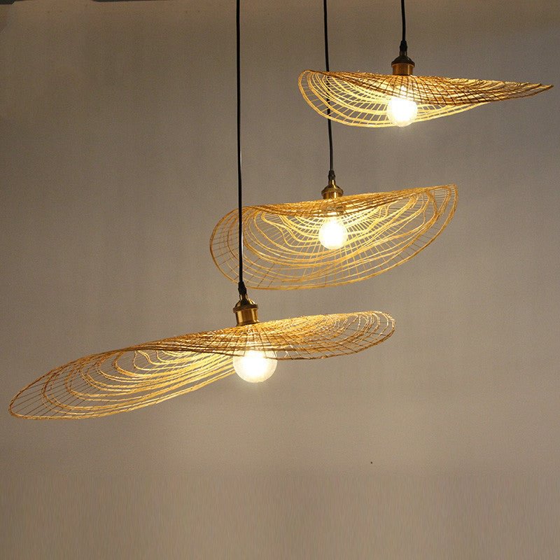 Boho Hand-woven Rattan Chandelier Decorative Pendant Light