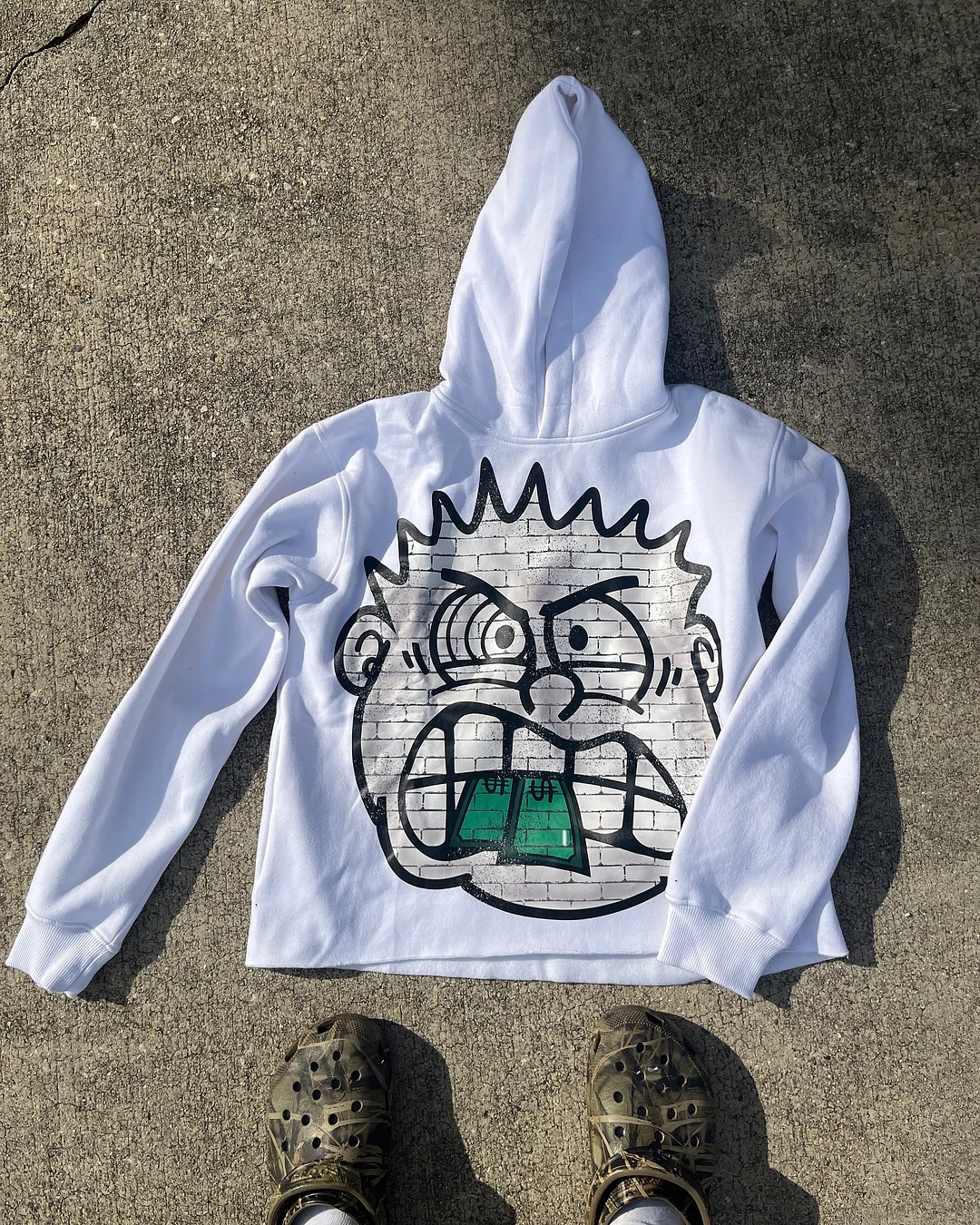 Aonga Y2K Streetwear Long Sleeve Oversized Hoodie Mens Womens Loose Cartoon Pattern Top Gothic High Street Retro Punk Hip Hop Pullover aonga