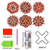 6-teiliges Holz-DIY-Untersetzer-Diamant-Kunst-Kits mit Halter, rutschfester Wohnkultur