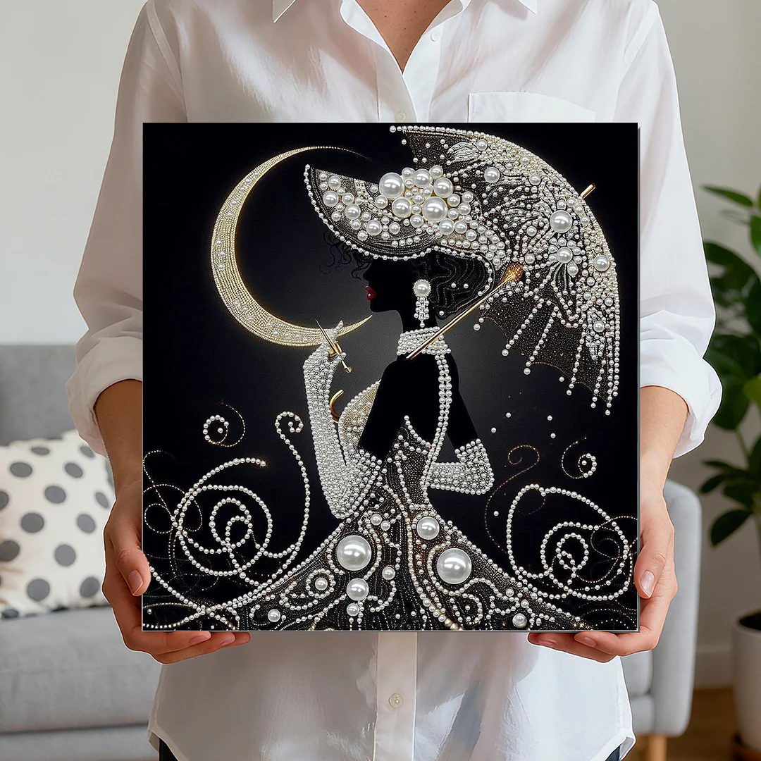Elegant Lady - DIY Pearl Diamond Art Kit With Frame 30*30cm