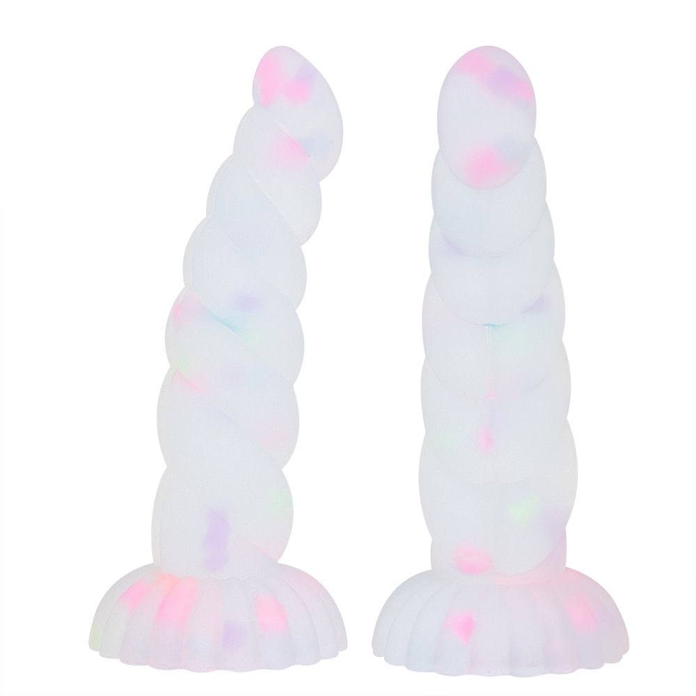 Luminous Anal Plug With Sucker Multi Color Silicone Butt Sex Toys