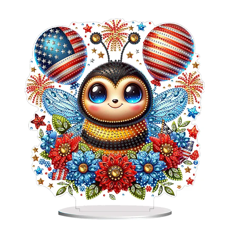 【Ornament】Independence Day Bee Diamond Painting Ornaments for Adult Beginner Home Decor DIY Crafts Gift gbfke