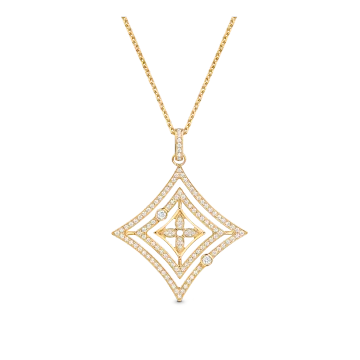 LV Idylle Blossom LV Pendant, Yellow Gold and Diamond, Gold, One Size