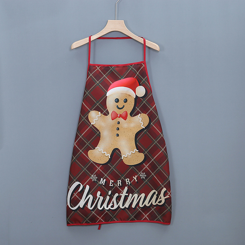 Christmas Red Snowman Snowflake Elk Print Apron 2024 - Flycurvy 