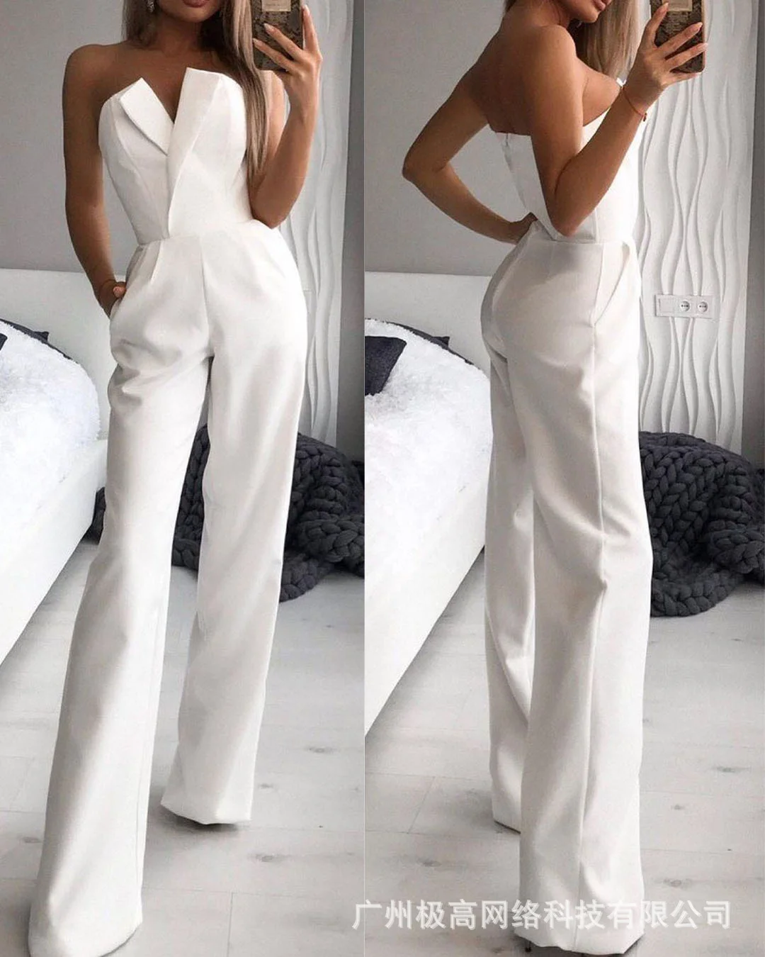 Tanguoant Strapless Jumpsuits 2022 Summer New Elegant Sleeveless Black White Red Slim Office Lady Jumpsuit