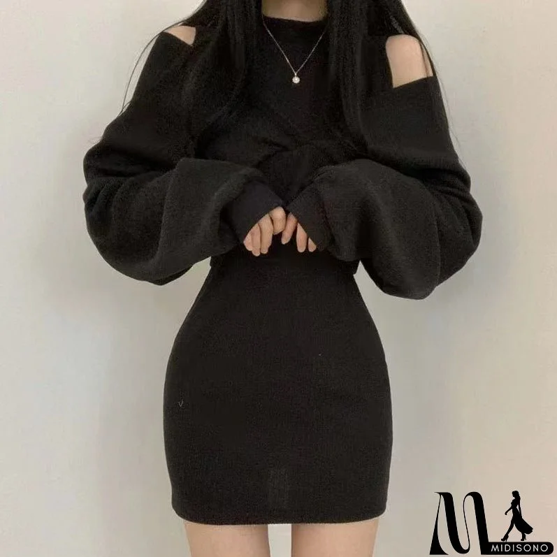 Fashion Cover Up Sweater Two-piece Set For Women