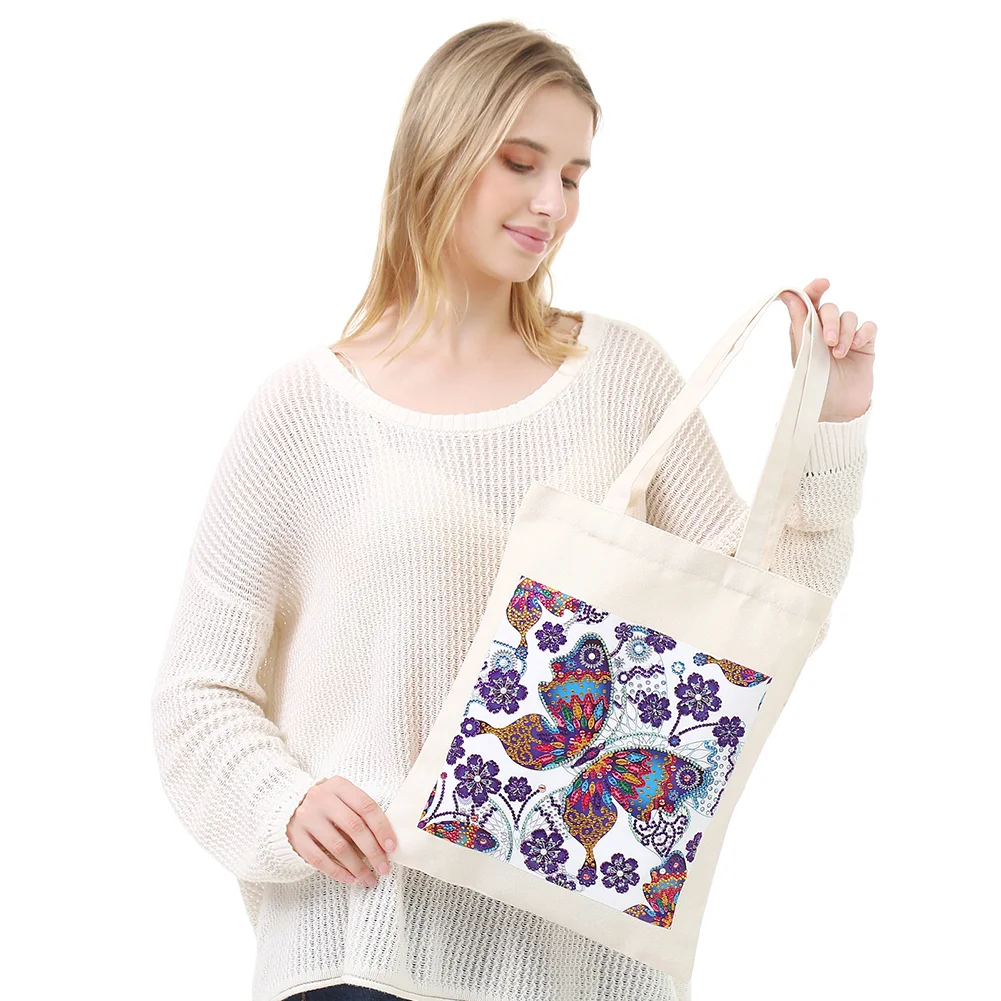 DIY Diamond Painting Eco-Friendly Canvas Bag - Butterfly