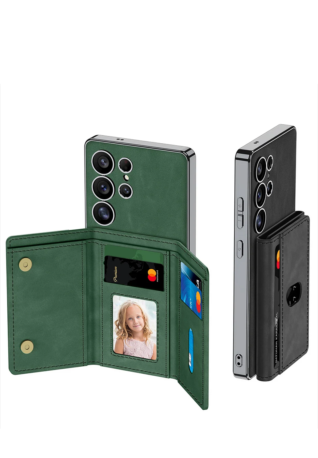 High-quality Vintage PU Material Mobile Phone Case 2-in-1 Dismountable Magnetic Wallet Card Bag Phone Cover for Samsung 