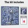 Kit de peinture en perles avec cadre floral tiger blue 11,81x11,81 in