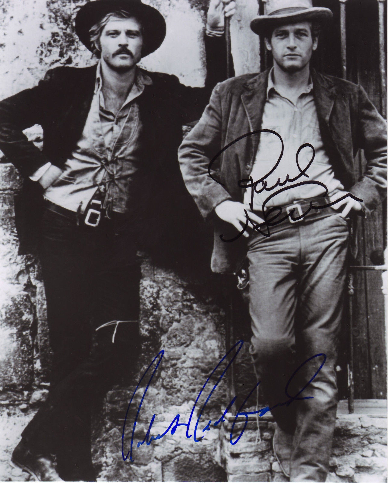 BUTCH CASSIDY - ROBERT REDFORD & PAUL NEWMAN AUTOGRAPH SIGNED PP Photo Poster painting POSTER