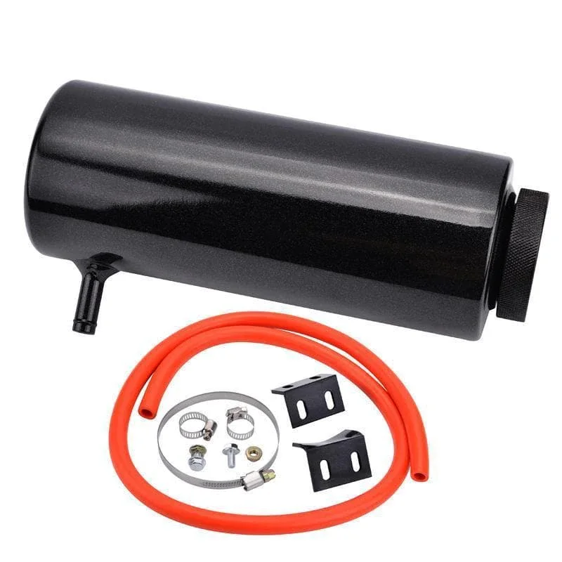 Garlaven Universal 800ML Aluminum Cylinder Radiator Overflow Reservoir Coolant Tank Can