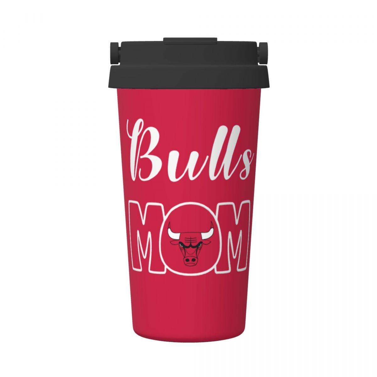 Chicago Bulls Mom Reusable Coffee Cup with Lid and Handle