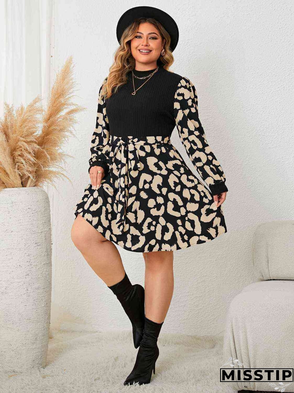 Plus Size Splicing Dress