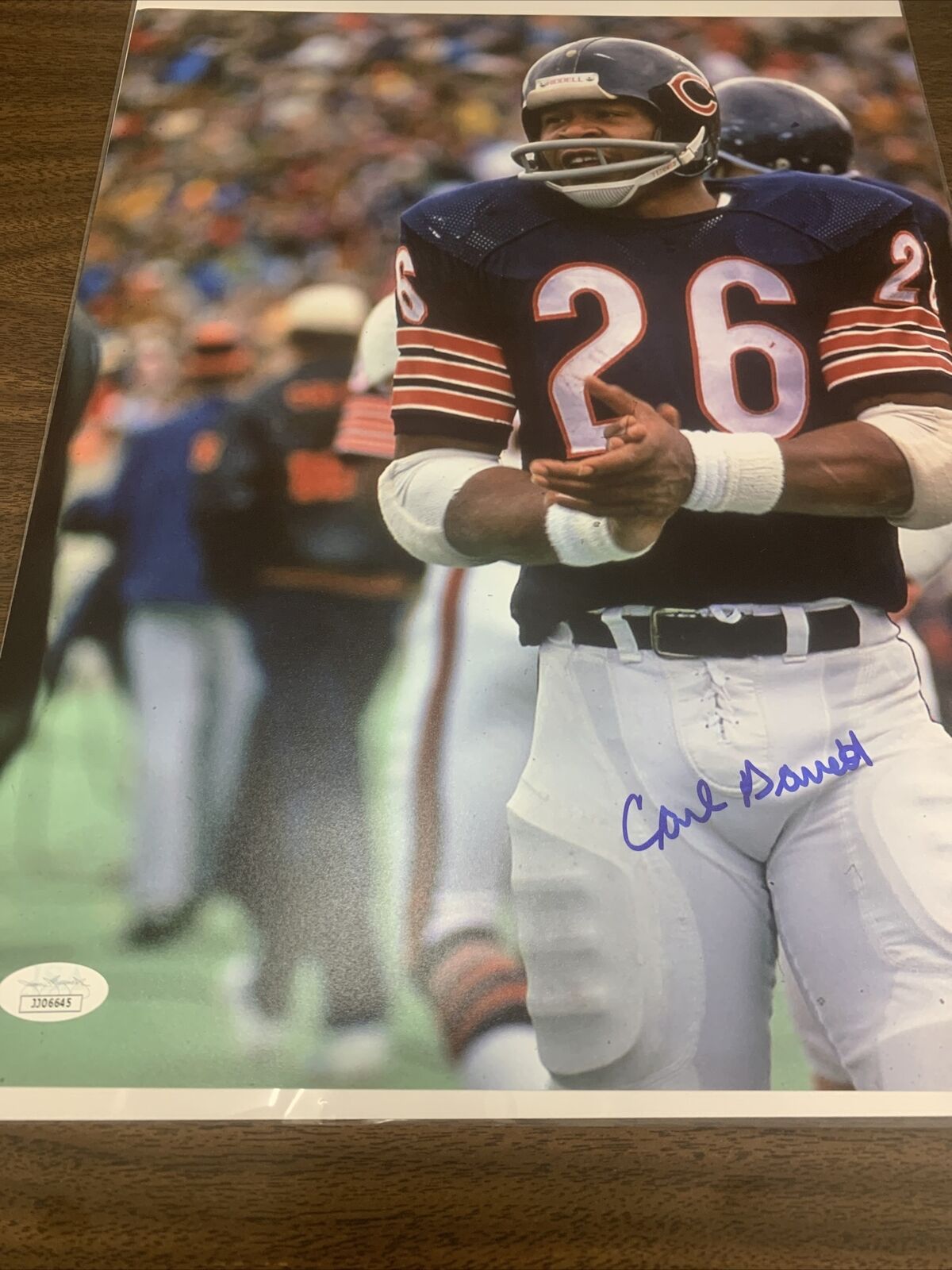 Carl Garrett Autographed 11x14 Chicago Bears Deceased Rare JSA