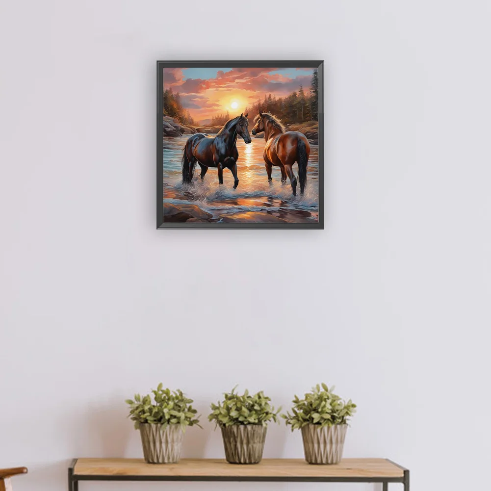 Diamond Painting - Full Round Drill - Horse(Canvas|30*30cm)