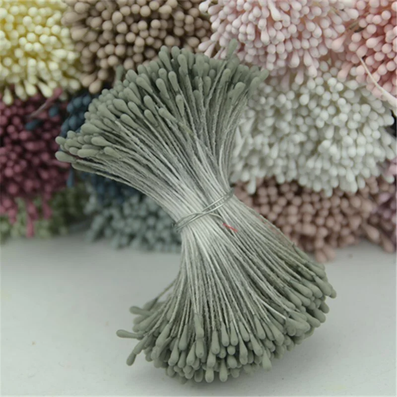 400pcs 1mm Retro Matte Double Heads Mini Flower Stamen Pistil Wedding Decoration DIY Fake Christmas Scrapbooking Gift box craft
