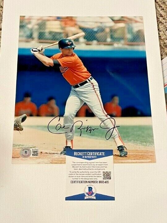 CAL RIPKEN JR SIGNED VINTAGE FULL NAME 8X10 BALTIMORE ORIOLES Photo Poster painting BECKETT CERT