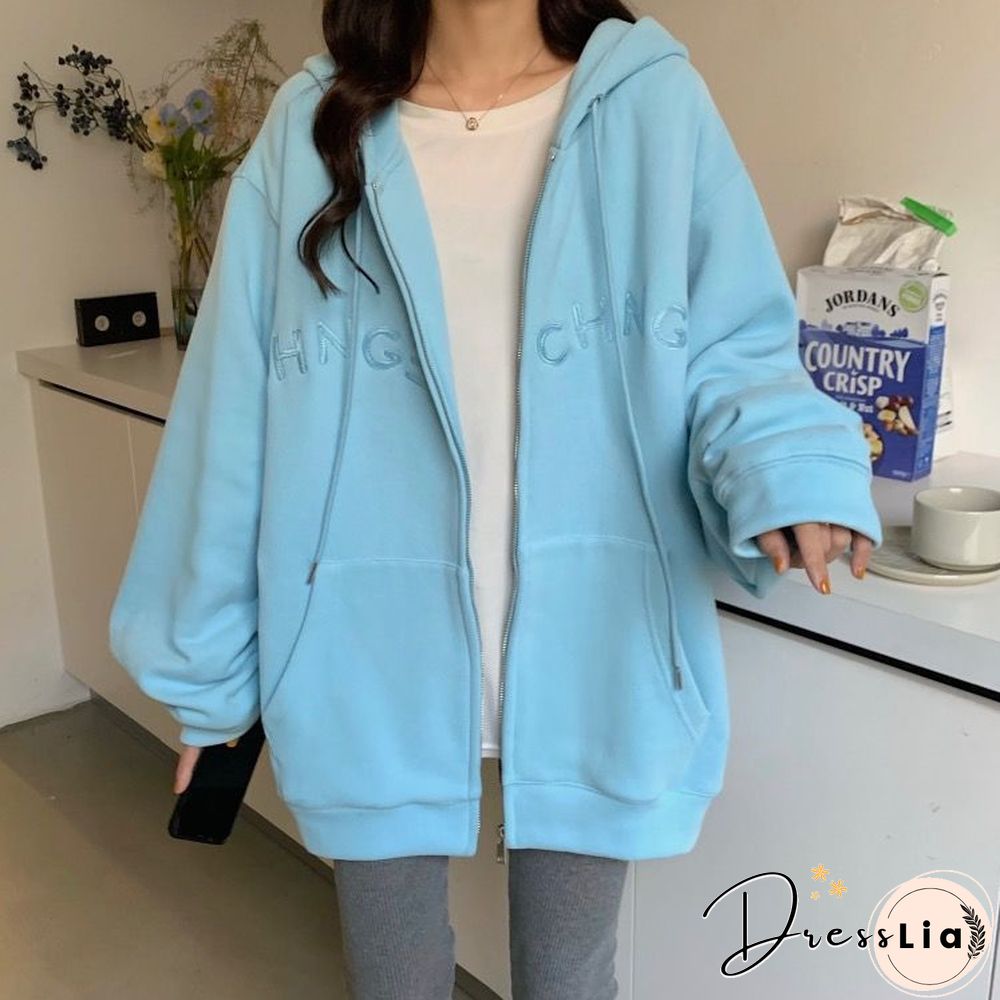 Korean Fashion Oversized Hoodie clothes for women Harajuku full sleeve Japanese streetwear