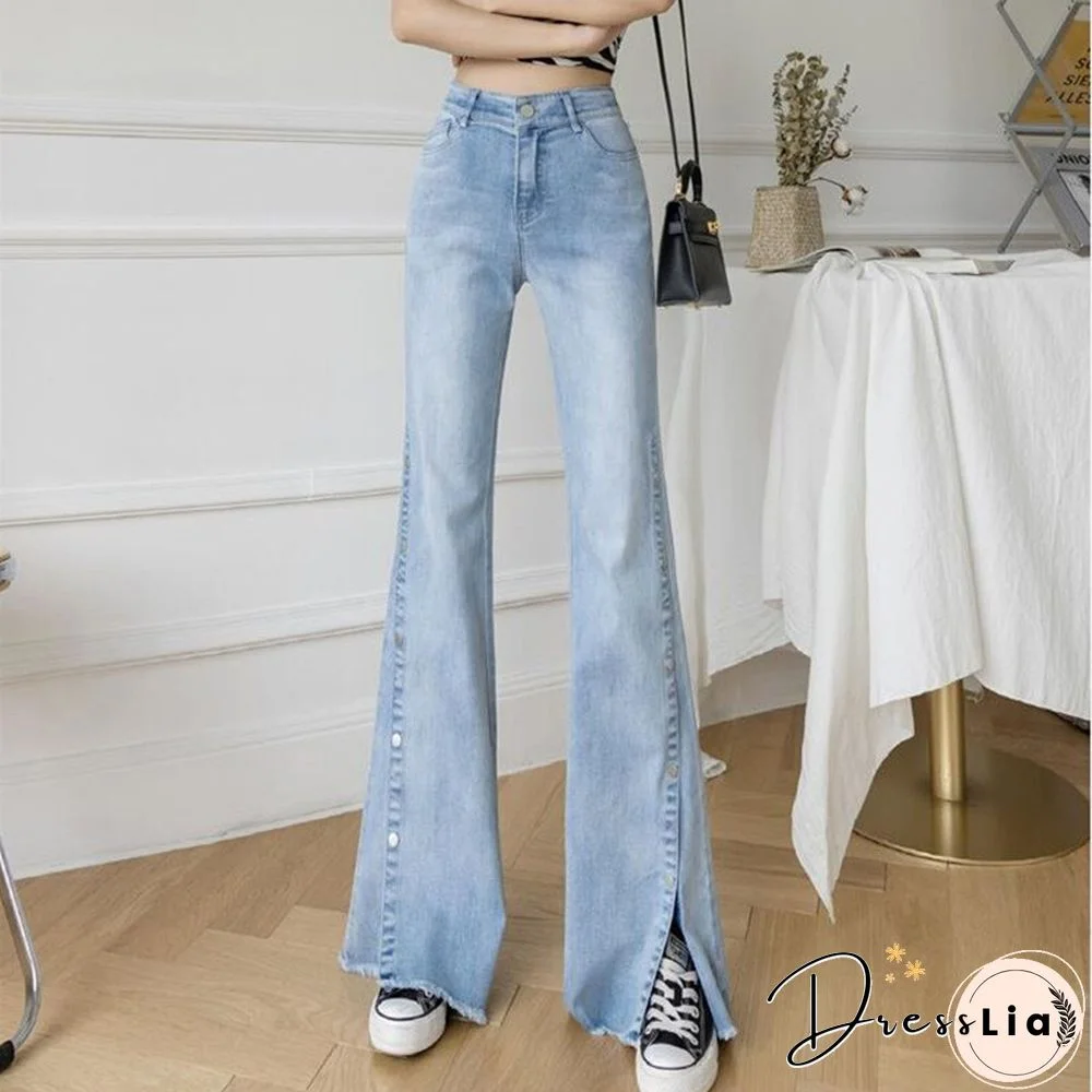 Woman Jeans High Waist Clothes Wide Leg Denim Clothing Blue Streetwear Vintage Quality Fashion Harajuku Straight Pants