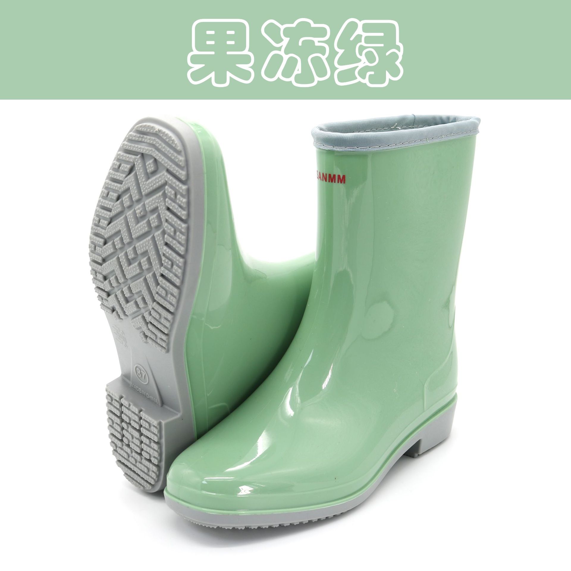 Mid Tube Rain Boots Women Platform Rubber Shoes Fashion Jelly Pvc Color  Rain Shoes 2025 Slip on Boots for Women Waterproof Work