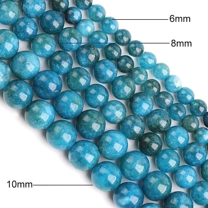 Natural Apatite Jade Loose Beads Plus Color Beads Handmade Semi-finished Jewelry