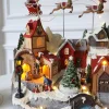 European-style Christmas Miniature Desktop Ornament with Electric Rotating Train, Music Box, and Christmas Tree