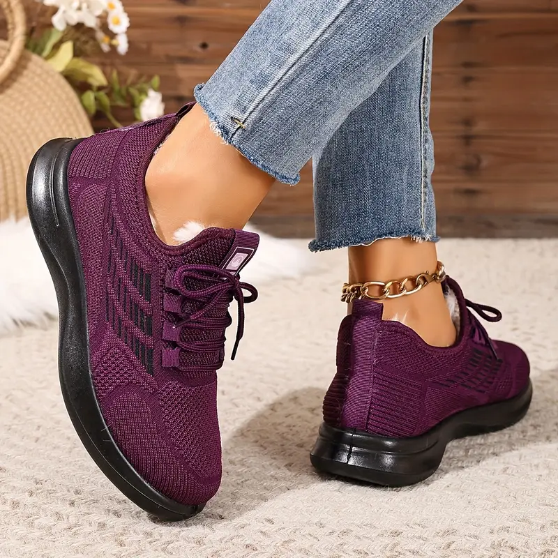 damskie zimowe wyściełane polarem, pogrubione botki wsuwane, okrągłe noski, płaska podeszwa, wygodne buty na co dzień z cholewką z pluszowej miękkiej tkaniny, trwała podeszwa pu na zimne dni, brązowo-szare, granatowe buty zimowe, obuwie na zimne dni. Szczegóły produktu 4