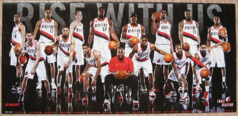 Portland Trailblazers 2010-11 TEAM POSTER Game Handout Blazers