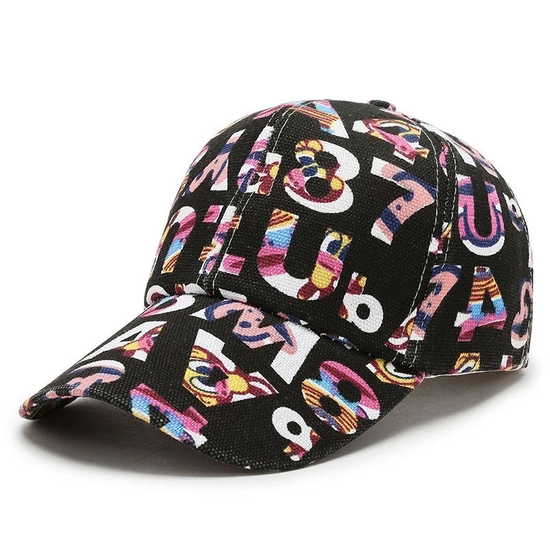 Unisex Basic Color Block Printing Flat Eaves Baseball Cap