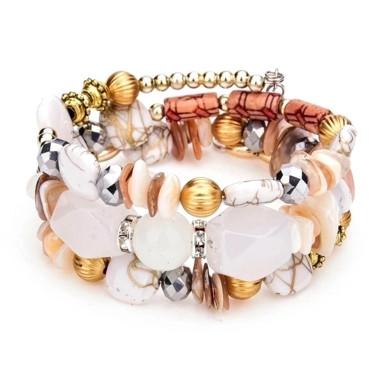 Fashion Geometric Color Block Alloy Natural Stone Women’s Bracelets