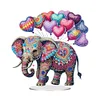 (US Only)2D Flat Print DIY Desktop Elephant Diamond Art Kits Acrylic Bedroom Table Decor