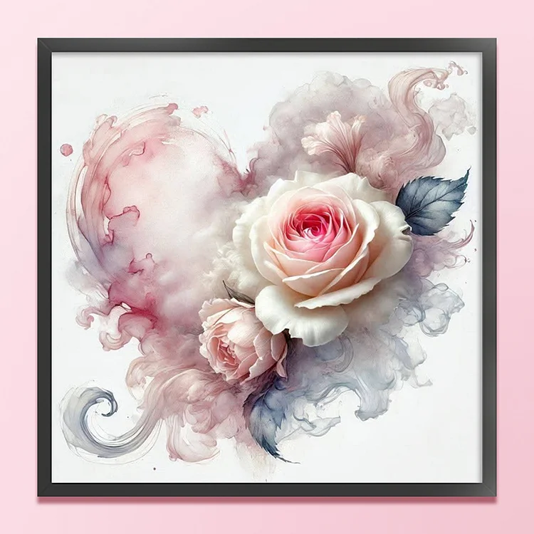 rose♡ DIY Brand】Love Rose 11CT Stamped Cross Stitch 40*40CM