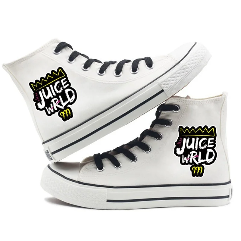 Juice WRLD Printed Round Toe Drawstring Flat Breathable Canvas Shoes
