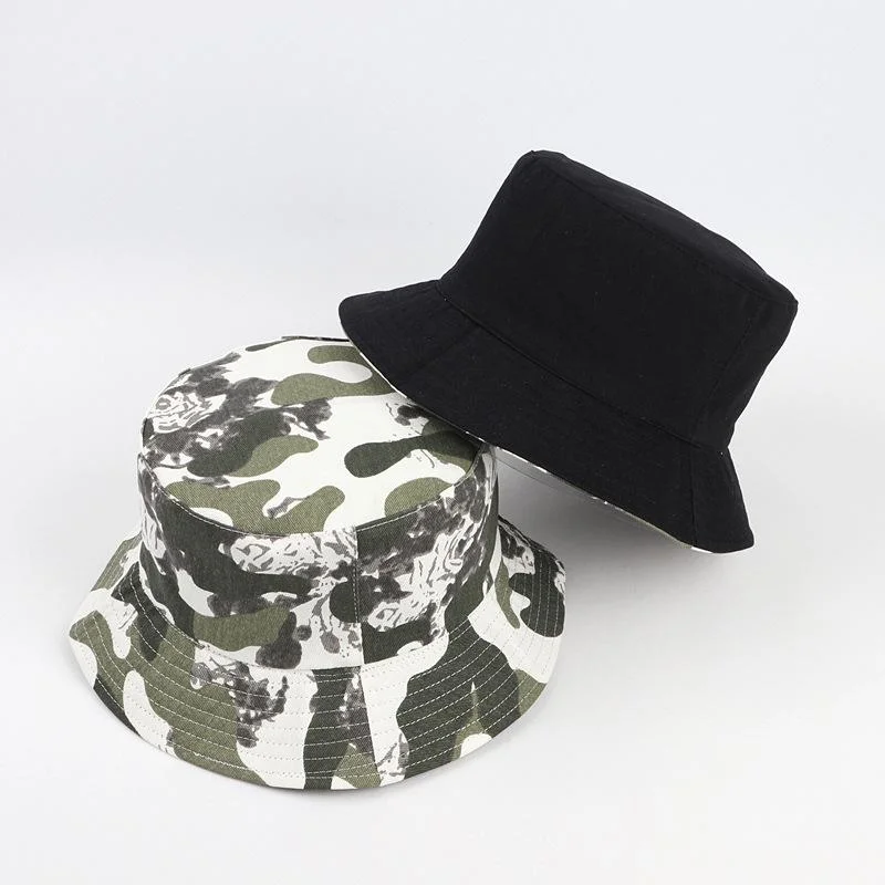 Unisex Camo Hat Double-Side-Wear Reversible Sun Protection Bucket Hat