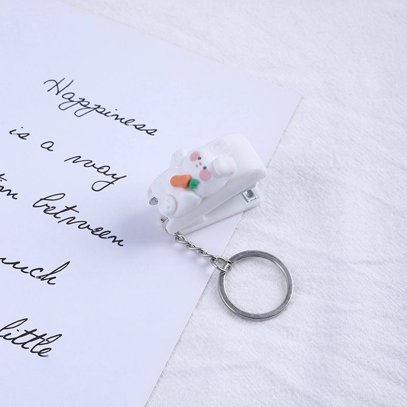 Cute Cartoon Macaron Color Student Creativity Mini Stapler Keychain