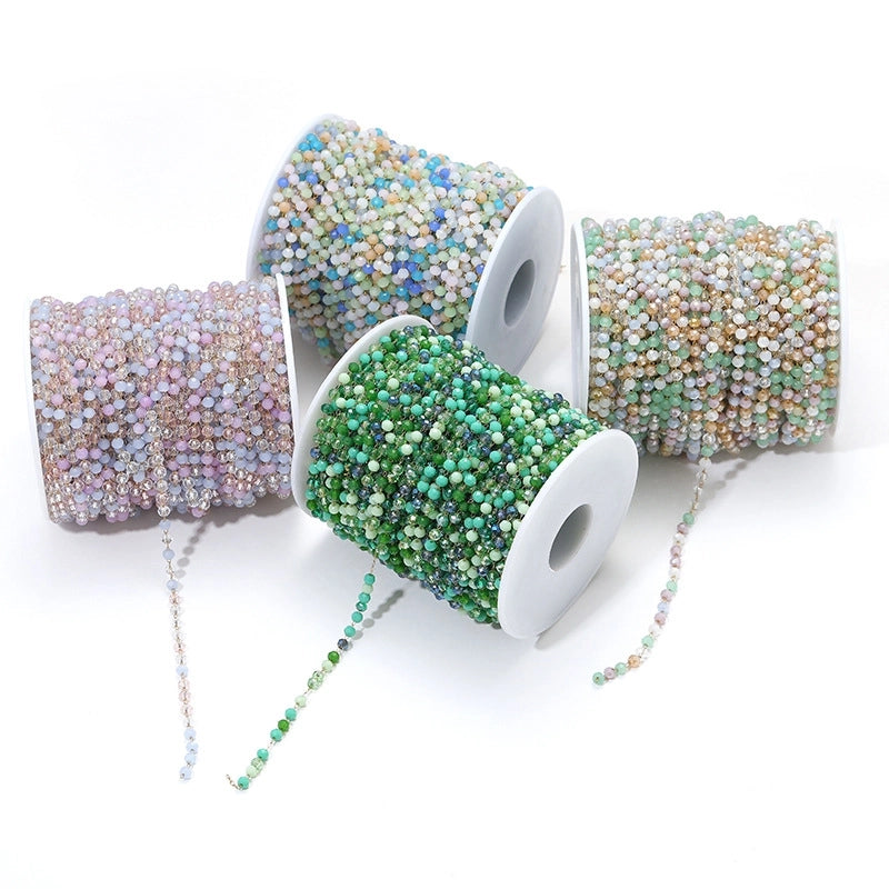 3mm Stainless Steel Amethyst Bead Chain Handmade Chain Tassel Decorative Chain DIY Necklace Bracelet Jewelry Accessories