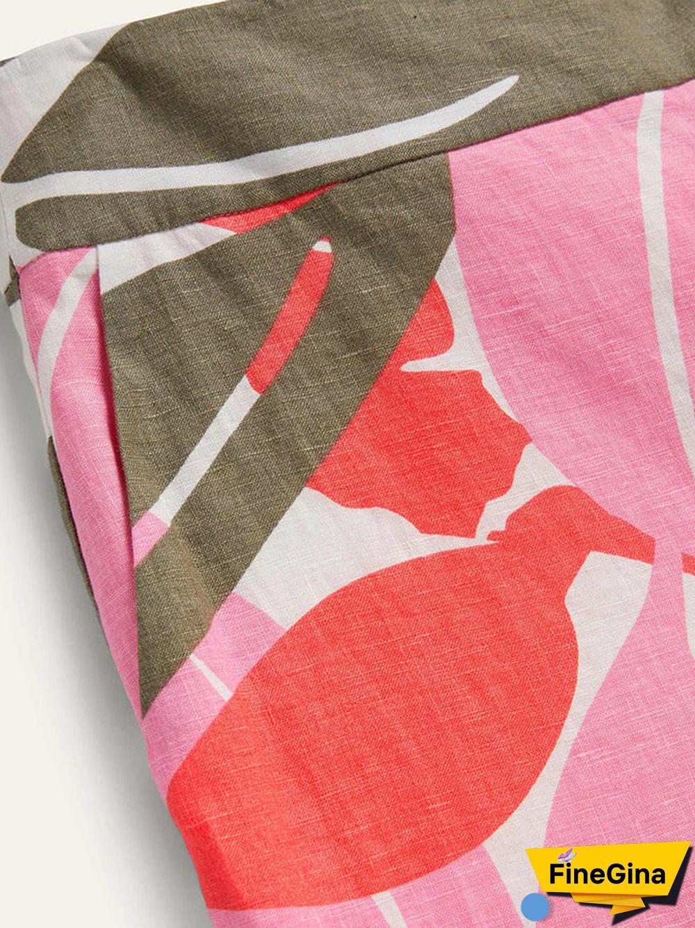 Botanical Floral Print Paneled Loose-Fitting Track Pants