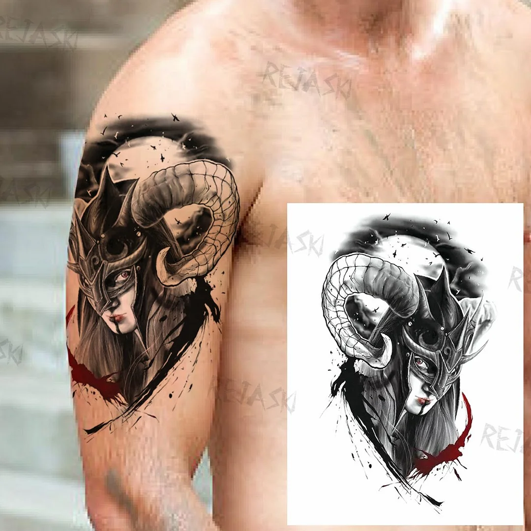 Sdrawing Butterfly Rose Flower Temporary Tattoos For Women Men Leopard Reindeer Henna Clown Fake Tatoos Waterproof Tattoo Stickers