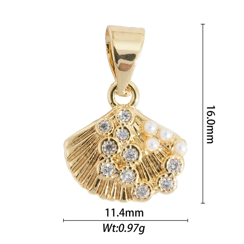 1 Piece Alloy Scallop Starfish Butterfly Pendant