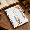 3Pcs DIY Pearl Painting Cross and Flowers Bookmark with Butterfly Pendant Home Office Supplies Gift for Book Lovers
